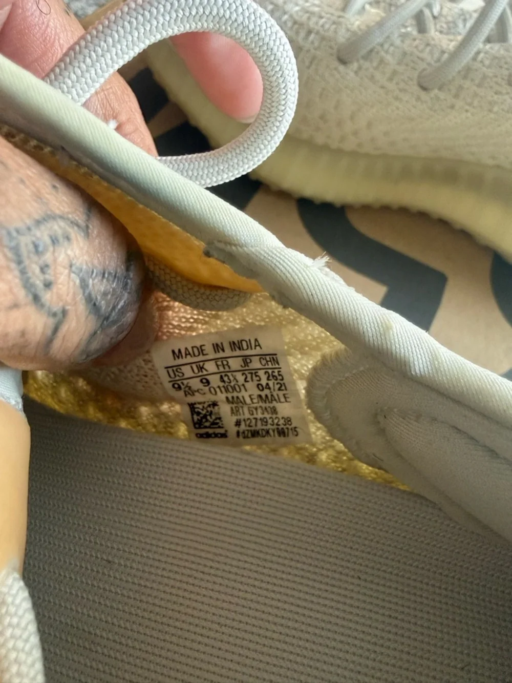 adidas Cream Yeezy-style Knit Sneakers